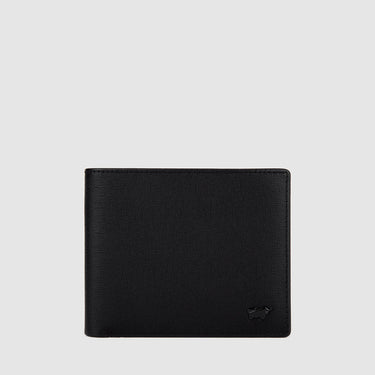 Braun Büffel black short wallet exterior with logo detail