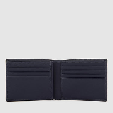 Braun Büffel deep blue short wallet interior with multiple card slots