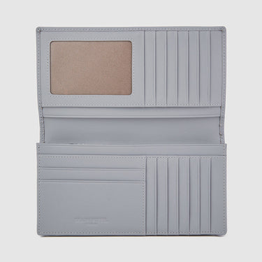 Braun Büffel grey long wallet interior with card slots and ID window