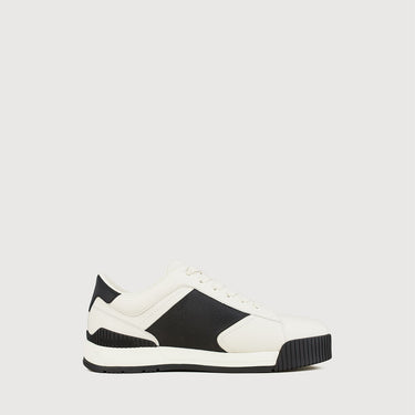 Braun Buffel white and black leather sneakers side view