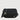 Front view of Braun Büffel MAPLE 13 black leather crossbody bag with flap closure, adjustable shoulder strap and gold-tone hardware