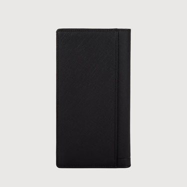Front view of Braun Buffel Craig long wallet in black with logo detail