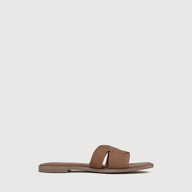 Minimalist brown leather sandal by Braun Buffel