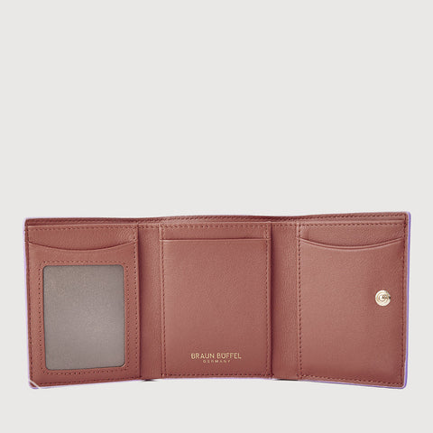 PAN TRIFOLD SMALL WALLET WITH EXTERNAL COIN COMPARTMENT