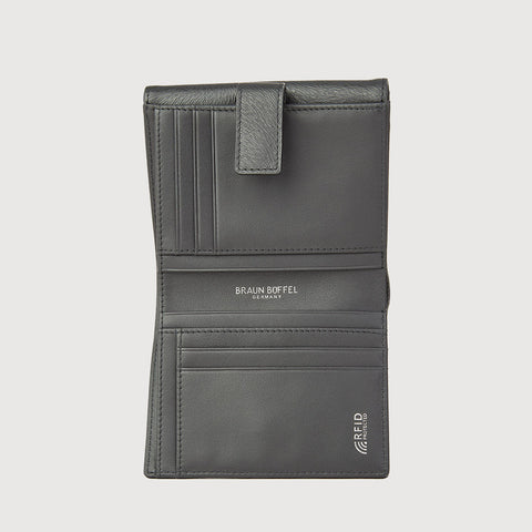 LINUS BIFOLD SMALL WALLET WITH EXTERNAL COIN COMPARTMENT