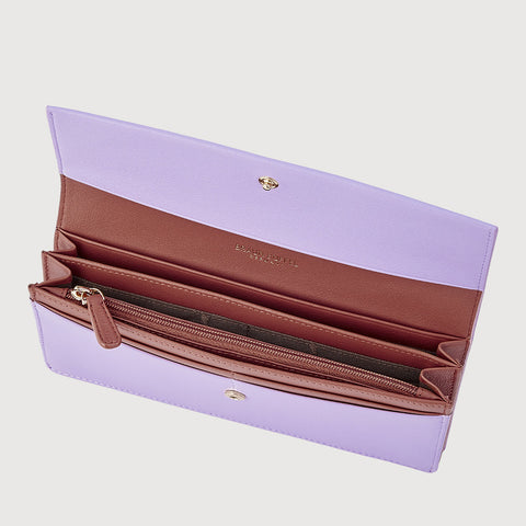 PAN BIFOLD LONG WALLET WITH ZIP COMPARTMENT (BOX GUSSET)