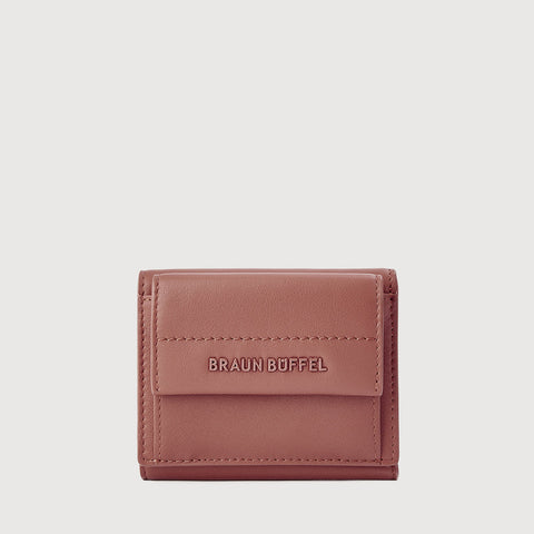 PAN TRIFOLD SMALL WALLET WITH EXTERNAL COIN COMPARTMENT