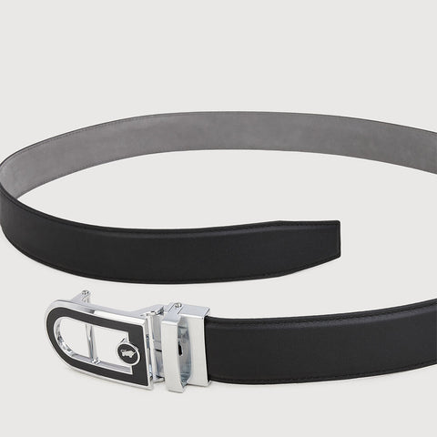 NAPPA LEATHER BELT WITH NICKEL IN SATIN FINISH ALLOY AUTO BUCKLE