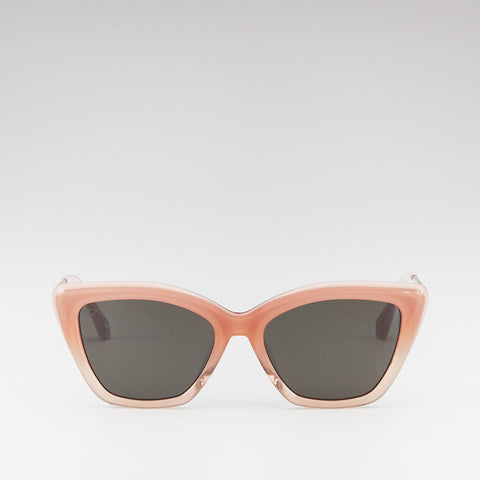 MELIA CAT-EYE FRAME ACETATE SUNGLASSES IN GRADIENT BROWN PINK WITH GREY LENS