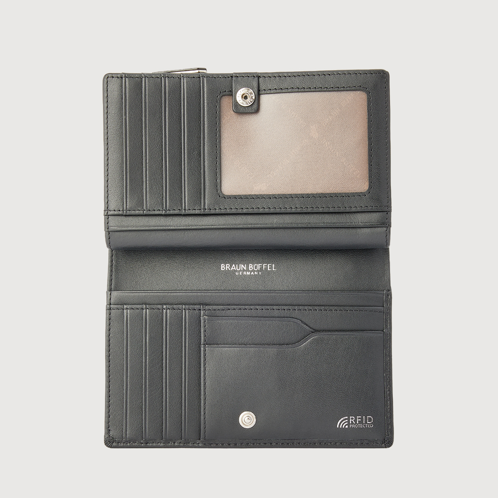 X BIFOLD 3/4 WALLET WITH EXTERNAL COIN COMPARTMENT