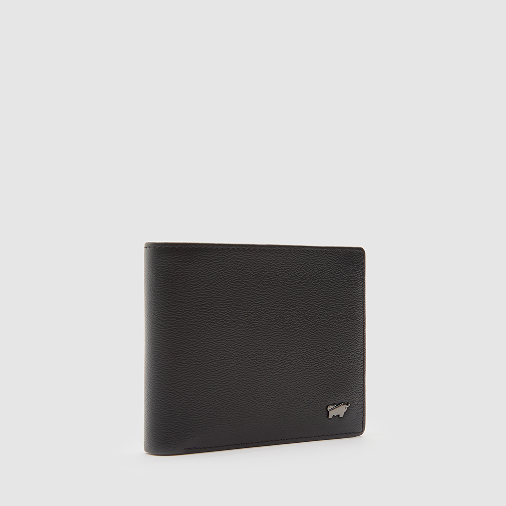 (BRAUN BUFFEL X FISH) BOSO CENTRE FLAP CARDS WALLET IN BLACK