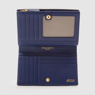 LINUS BIFOLD 3/4 WALLET WITH EXTERNAL COIN COMPARTMENT