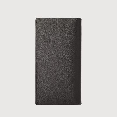 (BRAUN BUFFEL X FISH) BOSO BIFOLD LONG WALLET WITH ZIP COMPARTMENT (BOX GUSSET) IN BLACK