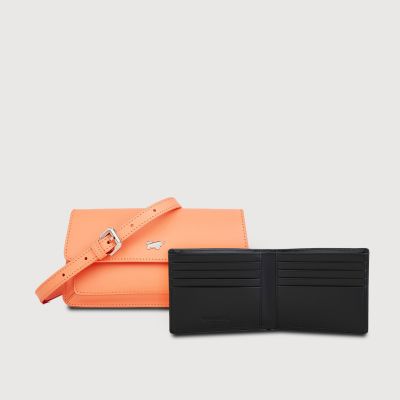 (Festive Gift Set M) ISLA SLING POUCH IN APRICOT CRUSH + KITH 8 CARDS WALLET IN BLACK